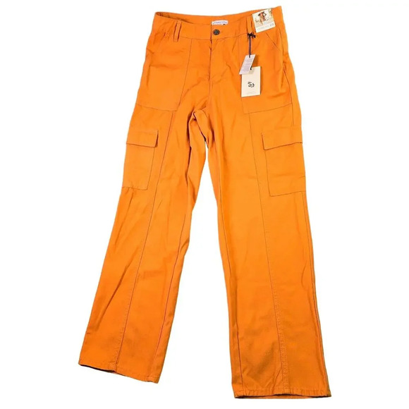 Sincerly Jules Pants - Sincerely Jules Cargo Pants Juniors 9 (31x30) Orange Autumn Fall Boho Straight